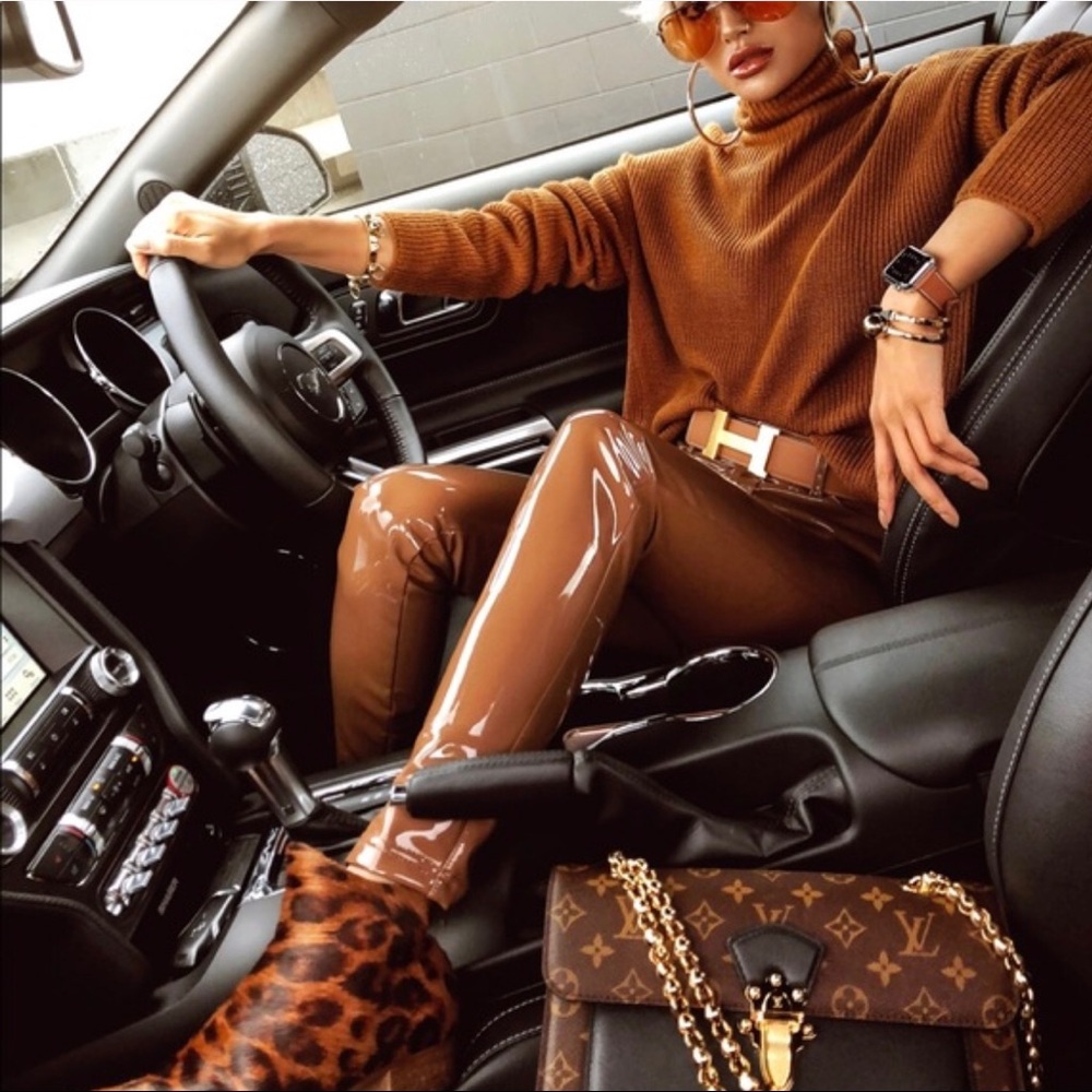 House of CB Haridan Patent Stretch Vinyl Trousers